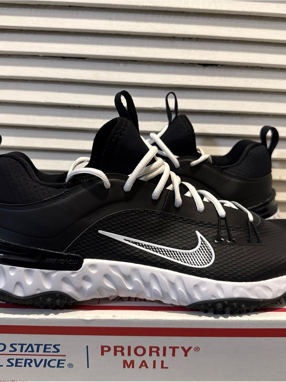 Nike Alpha Huarache 9 Elite Turf LAX Lacrosse Shoes Black Men Size 12 FN0310-002